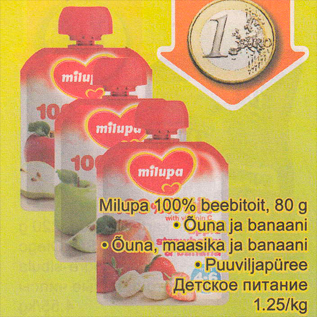 Allahindlus - Milupa 100% beebitoit, 80 g