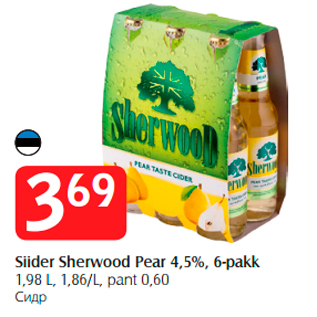 Allahindlus - Siider Sherwood Pear 4,5%, 6-pakk