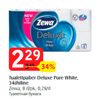 Allahindlus - Tualettpaber Deluxe Pure White, 3-kihiline