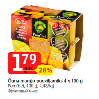 Allahindlus - Õuna-mango puuviljamiks 4 x 100 g