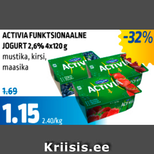 Allahindlus - Activia funktsionaalne jogurt