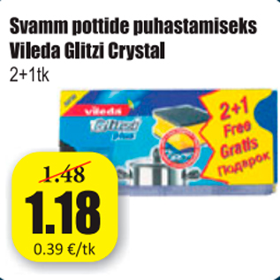 Allahindlus - Svamm pottide puhastamiseks Vileda Glitzi Crystal