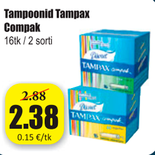 Allahindlus - Tampoonid Tampax Compak