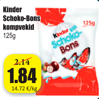 Allahindlus - Kinder Schoko-Bons kompvekid 125 g