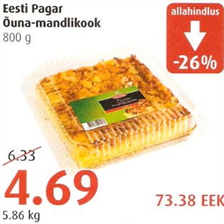 Allahindlus - Eesti Pagar Õuna-mandlikook