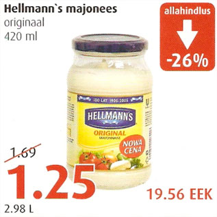 Allahindlus - Hellmann`s majonees