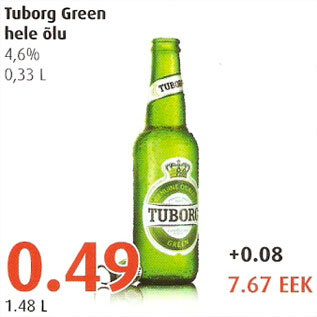 Allahindlus - Tuborg Green hele õlu