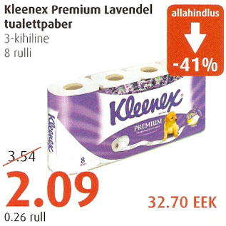 Allahindlus - Kleenex Premium Lavendel tualettpaber