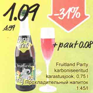 Allahindlus - Fruitland Party karboneeritud karastusjook, 0,75 l