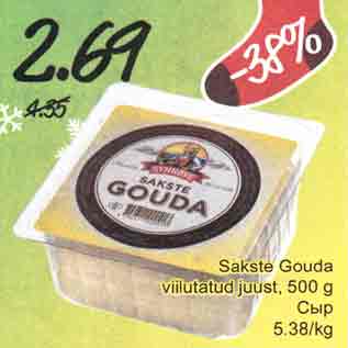 Allahindlus - Sаkste Gоudа viilutatud juust, 500 g