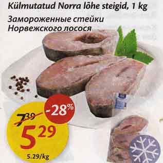 Allahindlus - Külmutatud Norra lõhe steigid, 1 kg