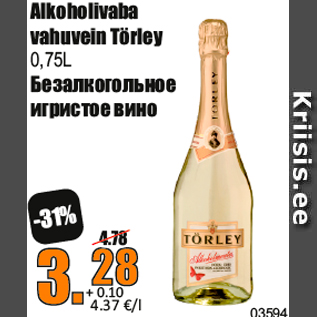 Allahindlus - Alkoholivaba vahuvein Törley 0,75L