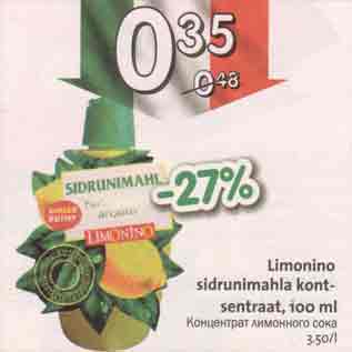 Allahindlus - Limonino sidrunimahla kontsentraat