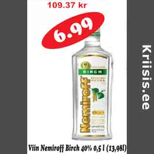 Allahindlus - Viin Nemiroff Birch 40% 0,5l