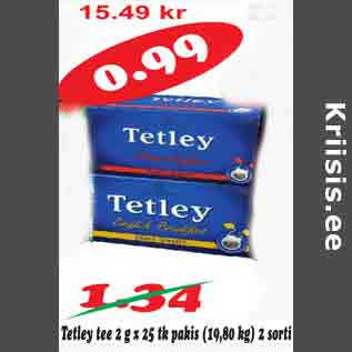 Allahindlus - Tetley tee 2 g x 25 tk pakis, 2 sorti