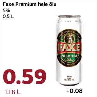 Allahindlus - Faxe Premium hele õlu 5%, 0,5 L