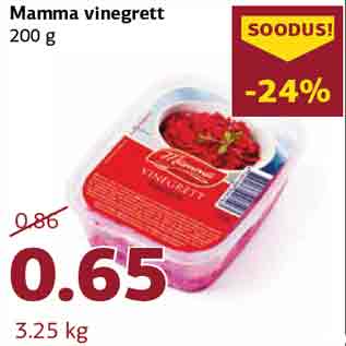 Allahindlus - Mamma vinegrett 200 g