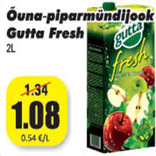 Allahindlus - Õuna-piparmündijook Gutta Fresh 2L