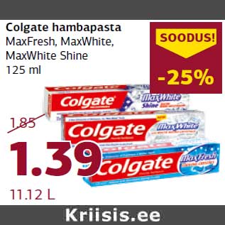 Allahindlus - Colgate hambapasta