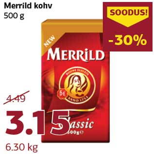 Allahindlus - Merrild kohv 500 g