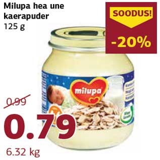 Allahindlus - Milupa hea une kaerapuder 125 g