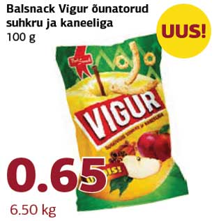 Allahindlus - Balsnack Vigur õunatorud suhkru ja kaneeliga 100 g