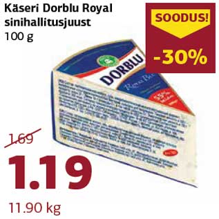 Allahindlus - Käseri Dorblu Royal sinihallitusjuust 100 g