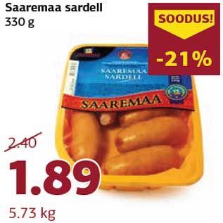 Allahindlus - Saaremaa sardell 330 g