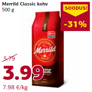 Allahindlus - Merrild Classic kohv 500 g