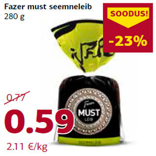 Allahindlus - Fazer must seemneleib 280 g