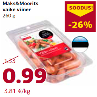 Allahindlus - Maks&Moorits väike viiner 260 g