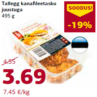 Allahindlus - Tallegg kanafileetasku juustuga 495 g