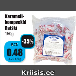 Allahindlus - Karamellkompvekid Ratški 150 g