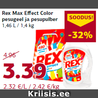 Allahindlus - Rex Max Effect Color pesugeel ja pesupulber