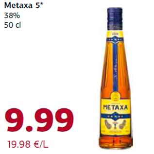 Allahindlus - Metaxa 5* 38% 50 cl