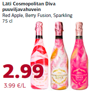 Allahindlus - Läti Cosmopolitan Diva puuviljavahuvein