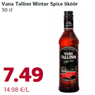 Allahindlus - Vana Tallinn Winter Spice liköör 50 cl