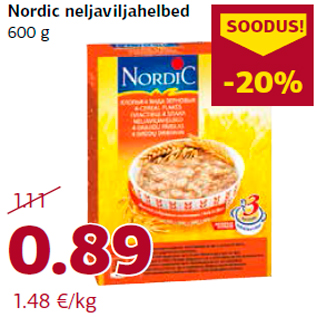 Allahindlus - Nordic neljaviljahelbed 600 g