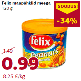 Allahindlus - Felix maapähklid meega 120 g