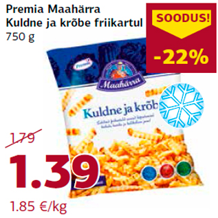 Allahindlus - Premia Maahärra Kuldne ja krõbe friikartul 750 g