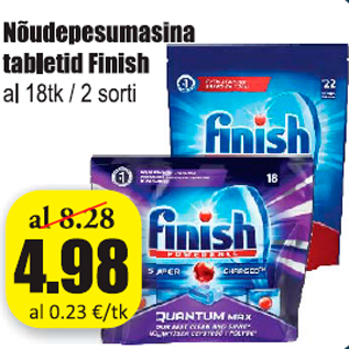 Allahindlus - Nõudepesumasina tabletid Finish