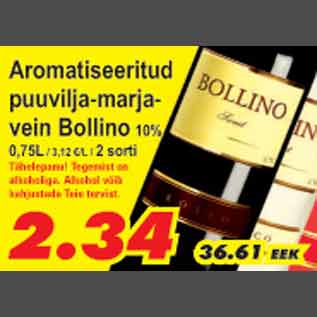 Allahindlus - Aromatiseeritud puuvilja-marjavein Bollino