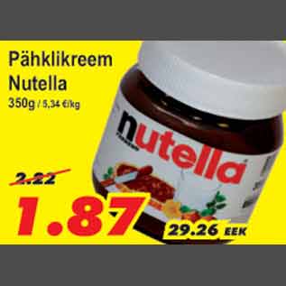 Allahindlus - Pähklikreem Nutella