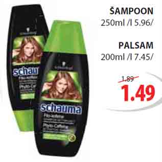 Allahindlus - ŠAMPOON 250ml, PALSAM 200ml