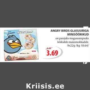 Allahindlus - ANGRY BIRDS GLASUURIGA MINISÕÕRIKUD