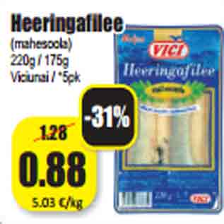 Allahindlus - Heeringafilee (mahesoola) 220g / 175g Viciunai / *5pk