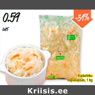 Allahindlus - Kadarbiku hapukapsas, 1 kg