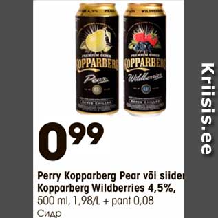 Allahindlus - Perry Kopparberg Pear või siider Kopparberg Wildberries 4,5%, 500 ml