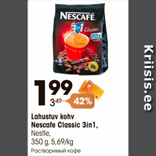 Allahindlus - Lahustuv kohv Nescafe Classic 3in1, Nestle, 350 g