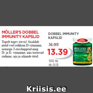 Allahindlus - MÖLLER’S DOBBEL IMMUNITY KAPSLID